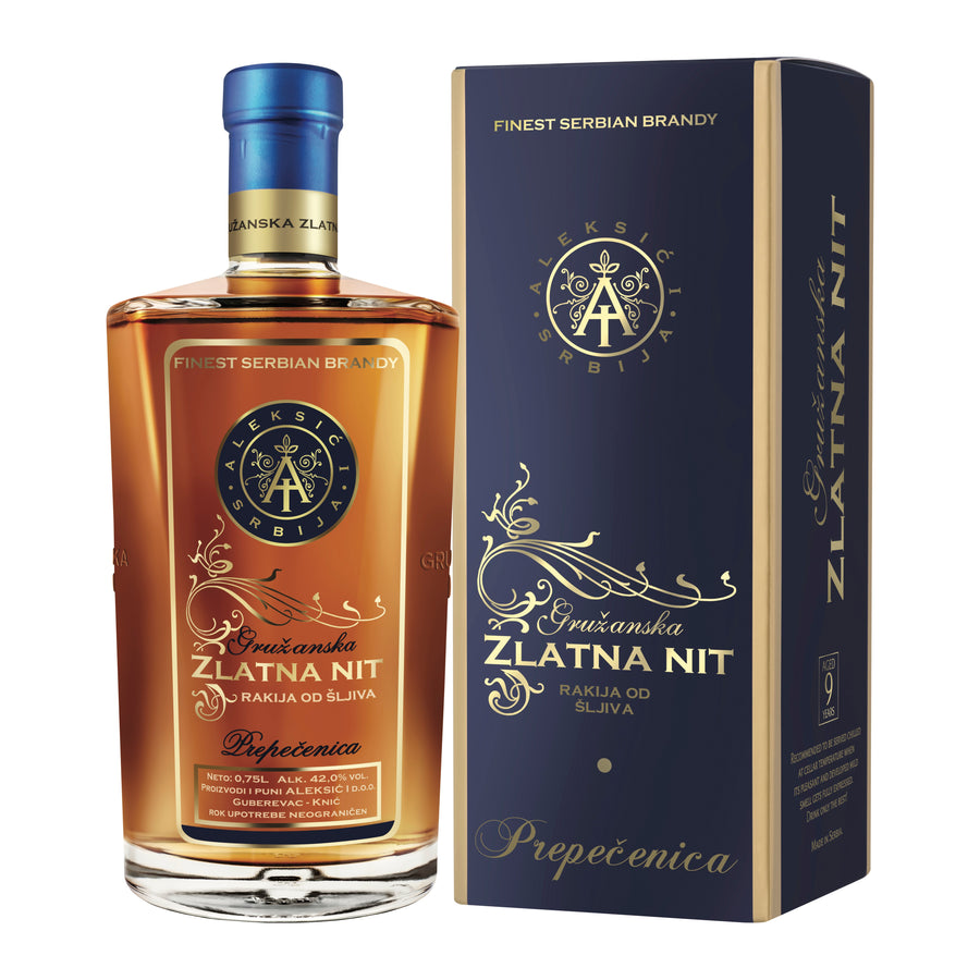 Šljiva Rakija "Gružanska Zlatna Nit" Aleksić Prvi  (750 ml)