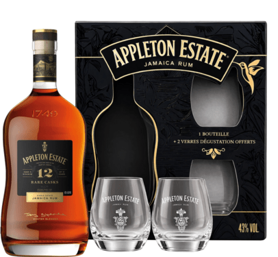 Appleton Estate 12 Year Old Rare Casks Rum – Poklon pakovanje sa dvije brendirane čaše za rum  (700 ml)