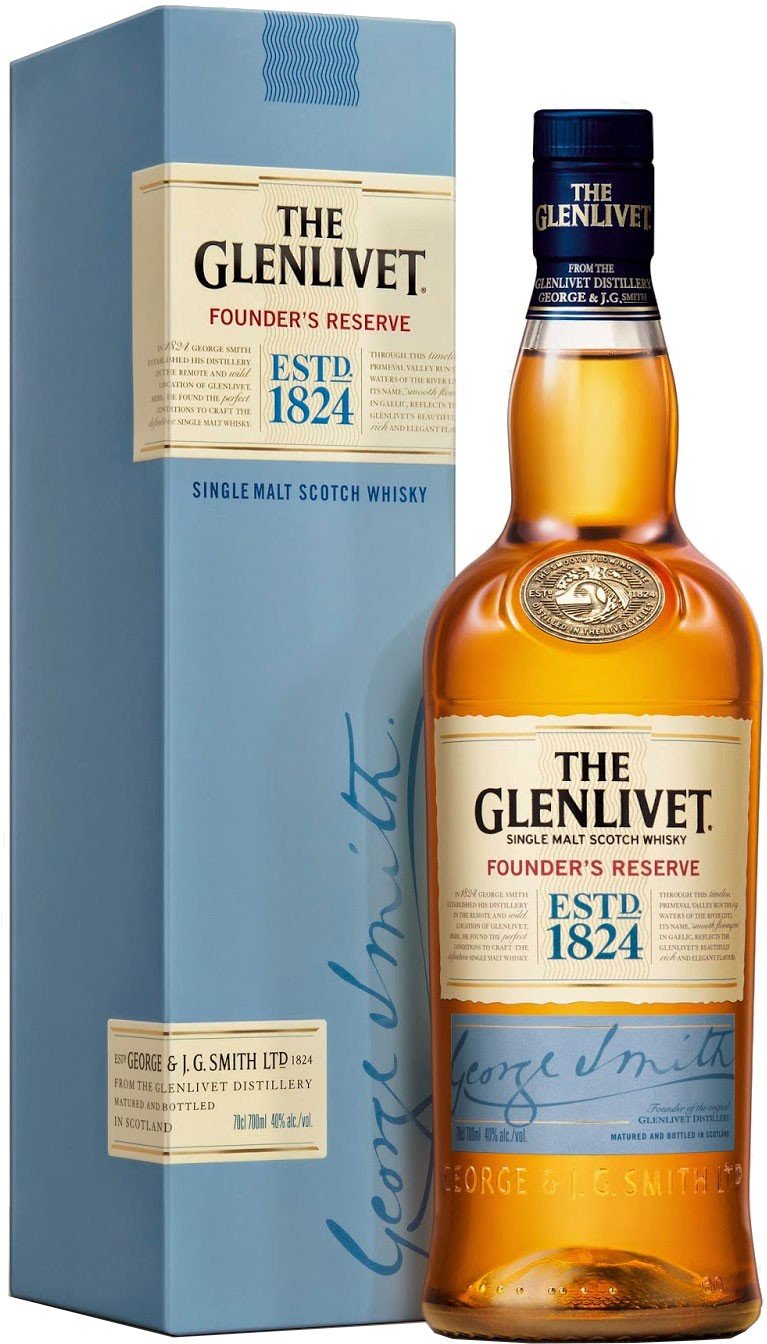 The Glenlivet Founder’s Reserve – Speyside Single Malt Scotch Whisky w Gift Box  (700 ml)